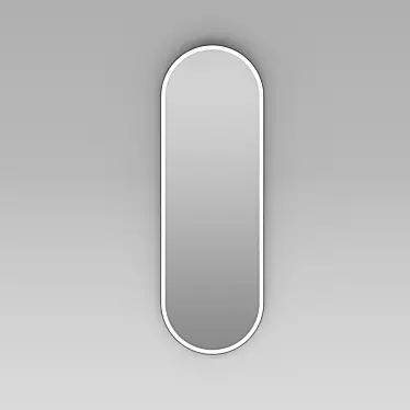 Illuminated Metal Frame Oval Mirror - "Iron Capsule 3D model image 1 