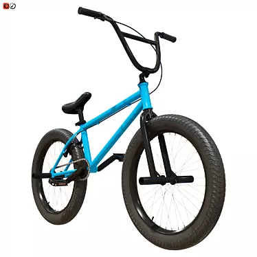 Blue BMX Sport Bike 3D model image 1 