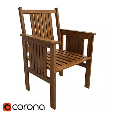 Modern Wooden Chair | Handcrafted Design 3D model image 1 