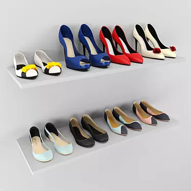 Fashionable Women's Shoe Set 3D model image 1 