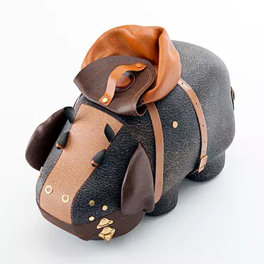 Adorable Hippo Backpack 3D model image 1 