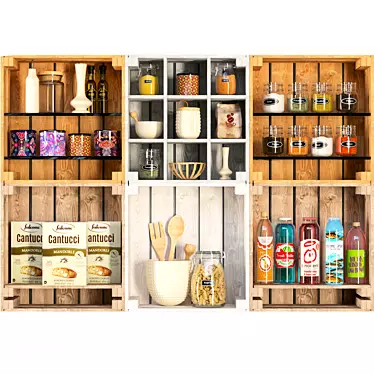 Title: Versatile Decor Box for Spices, Groceries & Cutlery 3D model image 1 
