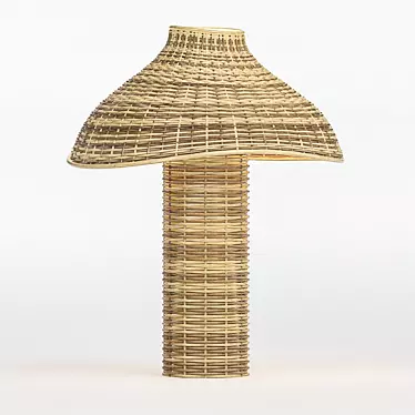 Seta Wicker Table Lamp: Rustic Elegance 3D model image 1 