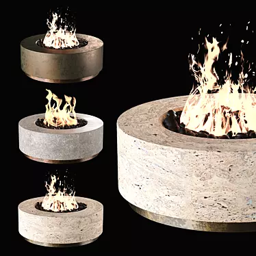 Sleek Bio-Fireplace Set 3D model image 1 