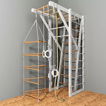 Versatile K-Ladder: Rope, Rings, and Suspended Ladder 3D model image 1 