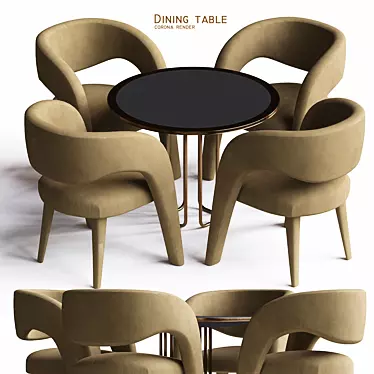 Elegant Corona Render Dining Table 3D model image 1 