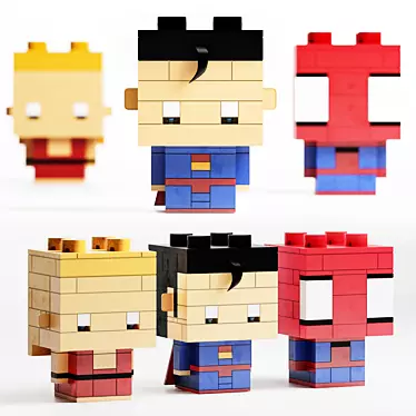 Title: Mighty Lego Superhero Set 3D model image 1 