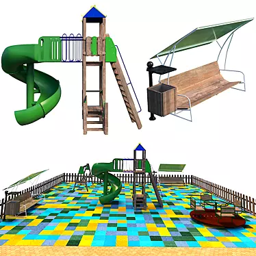 Outdoor Playground Fun Park 3D model image 1 