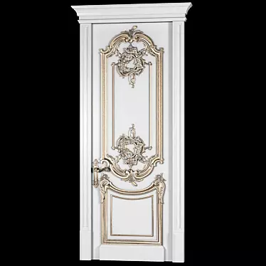 Elegant Arched Classical Door 3D model image 1 
