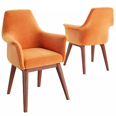 Elegant Wood Armchair: Viva 3D model image 1 