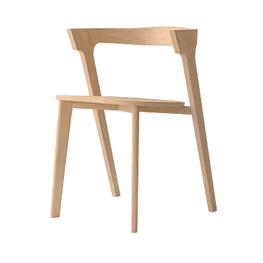 Custom Oak Wood Chair 3D model image 1 