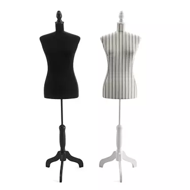 VidaXL Female Mannequin - Striped or Black, 156cm 3D model image 1 