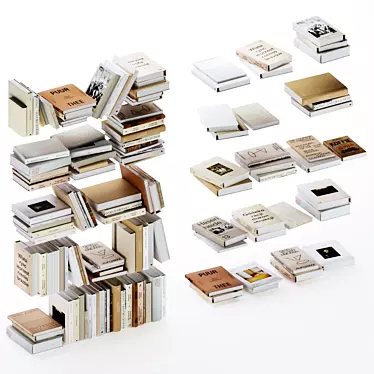 Beige & White Design Books Vol.3 3D model image 1 