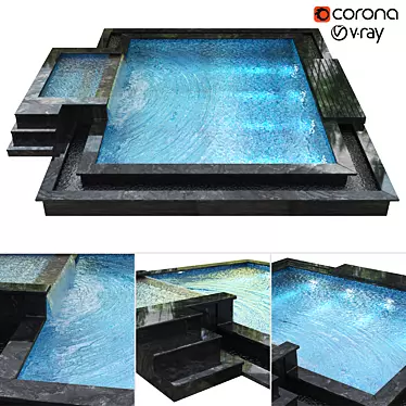 Luxury Swimming Pool: Ultimate Relaxation Spot 3D model image 1 