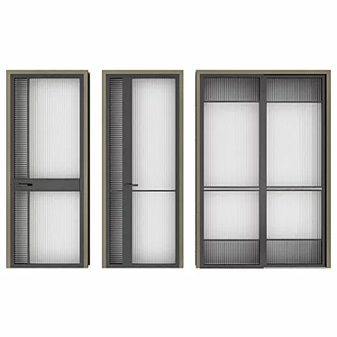 Sleek Glass Door: Polys - 9886, Vertex - 17968 3D model image 1 