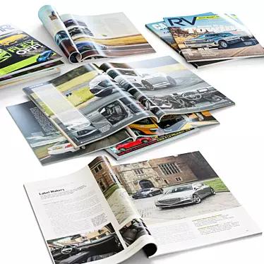 Rev up Your Knowledge with Automotive Magazines 3D model image 1 