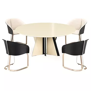 Elegant Milano Round Table 3D model image 1 