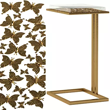 Butterfly Cocktail Table - 300х400х650mm 3D model image 1 