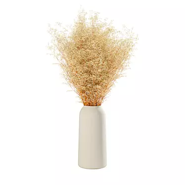 Botanical Delight: Dry Flower Vase 3D model image 1 