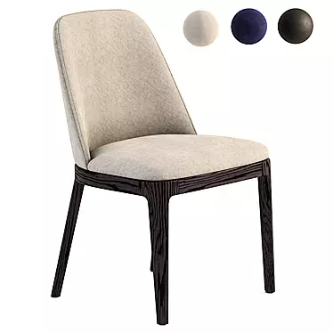 Modern Margot Wood Chair: Stylish and Sturdy 3D model image 1 