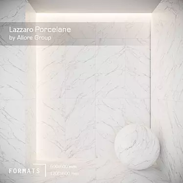  Lazzaro Glossy White Floor Tiles 3D model image 1 