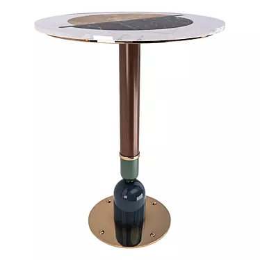 Walnut and Lacquered Wood Bar Table 3D model image 1 
