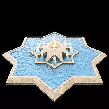 Fountain Star: Mesmerizing Water Display 3D model image 1 