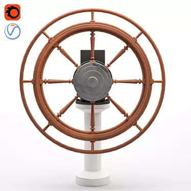 Premium Ship Steering Wheel in 4K 3D model image 1 