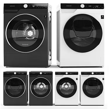 Title: Samsung Front-Load Washer & Dryer 3D model image 1 