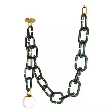 Sleek Metal Chain Pendant 3D model image 1 