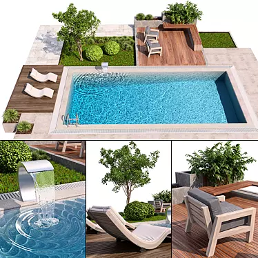 Luxury Pool Paradise: Corona 3D Model 3D model image 1 
