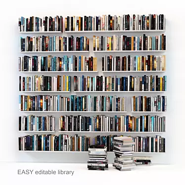 Title: Customizable Book Rows 3D model image 1 