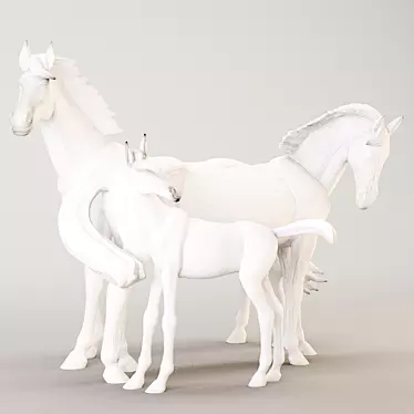 Equestrian Photogrammetry Sculptures 3D model image 1 