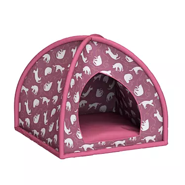 Cozy Critter Tent: Fun and Vibrant Bed for Pets 3D model image 1 