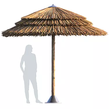Tropical Style Beach Umbrella 3D model image 1 