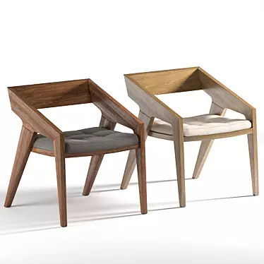 Godar Wood Chair: Modern Design Unites Comfort & Elegance 3D model image 1 