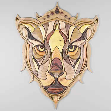 Majestic Lion Head Sculpture 3D model image 1 