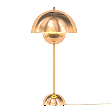Elegant Polished Brass Flowerpot Lamp 3D model image 1 