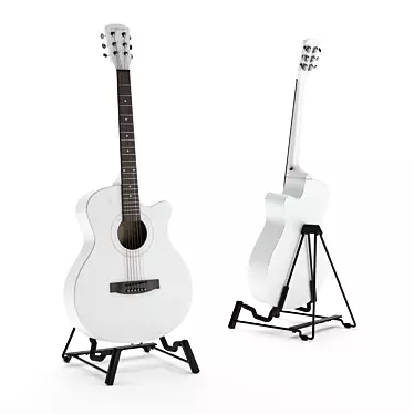 Elitaro E401OC Wight Guitar - 35k Low Poly Acoustic 3D model image 1 
