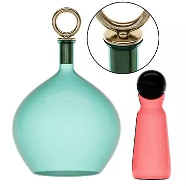 Elegant Glass Bottle 500ml 3D model image 1 