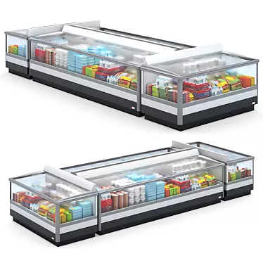 Refrigerated Display Cases: Premium 2120mm and 3745mm 3D model image 1 