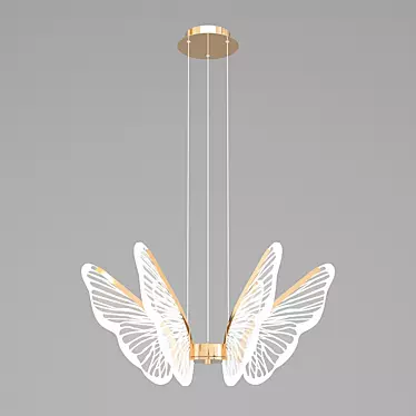 Sleek Acrylic Butterfly Pendant 3D model image 1 