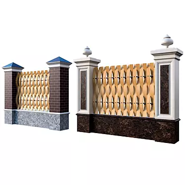 Title: Classic Style Fence Panels 3D model image 1 