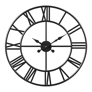 Modern Black Wall Clock 3D model image 1 