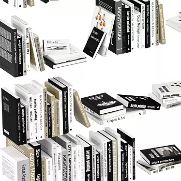 Book Collection Set with Separate Objects 3D model image 1 
