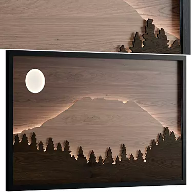 Rustic Wooden Frame 3D model image 1 