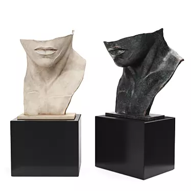 Ethereal Half-Face Sculpture 3D model image 1 