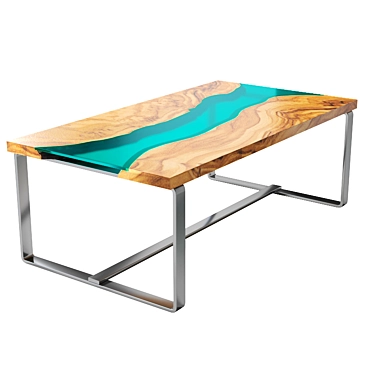 Epoxy River Olive Wood Table 3D model image 1 