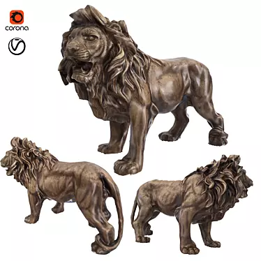 Majestic Lion Sculpture 3D model image 1 
