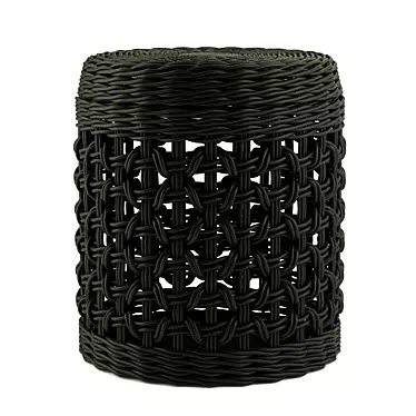Handwoven Wicker Basket - Stylish Storage Solution 3D model image 1 
